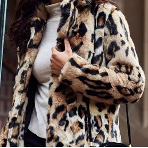 Jessica Simpson Leopard Faux Fur Coat